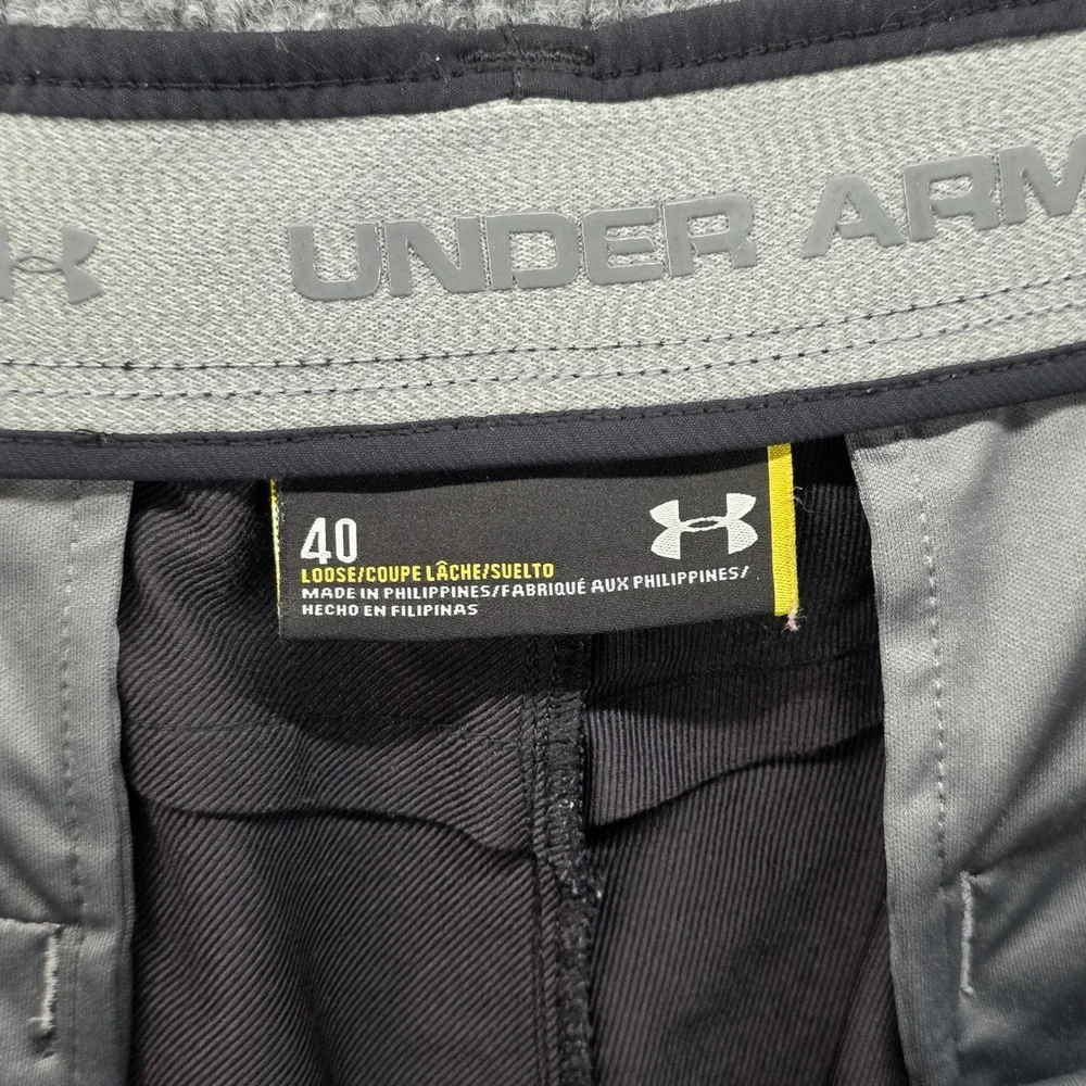Under Armour Mens Loose Fit Golf Shorts Black Size 40 Performance Activewear
